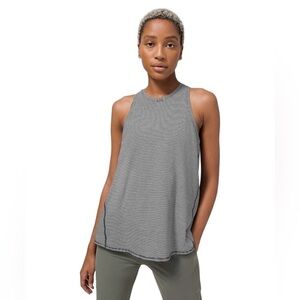 Lululemon All Tied Up Tank Tonka Stripe Black White Size 6